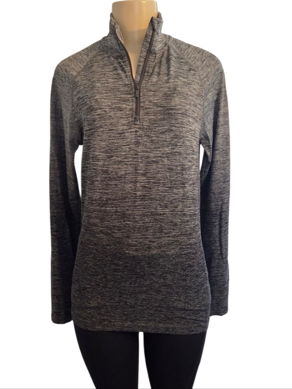 All in Motion Women’s Quarter Zip Pullover Size S Gray Space Dye Athletic Top